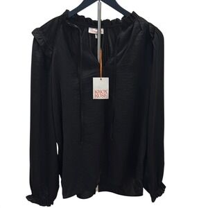 Knox Rose Black‎ Ruffled Blouse